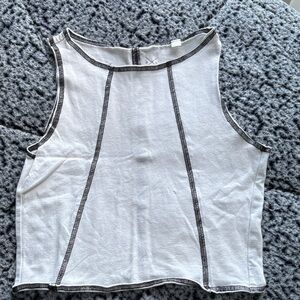 PacSun White Tank Top with Black Stitching